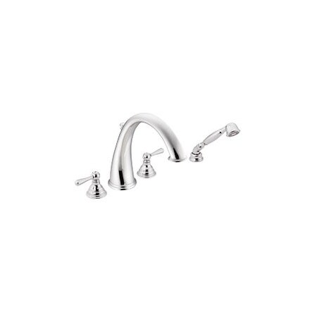 Moen Chrome Two-Handle Roman Tub Faucet Includes Hand Shower T922